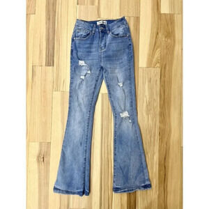 Vipones Distressed Flare Jeans 0 Denim